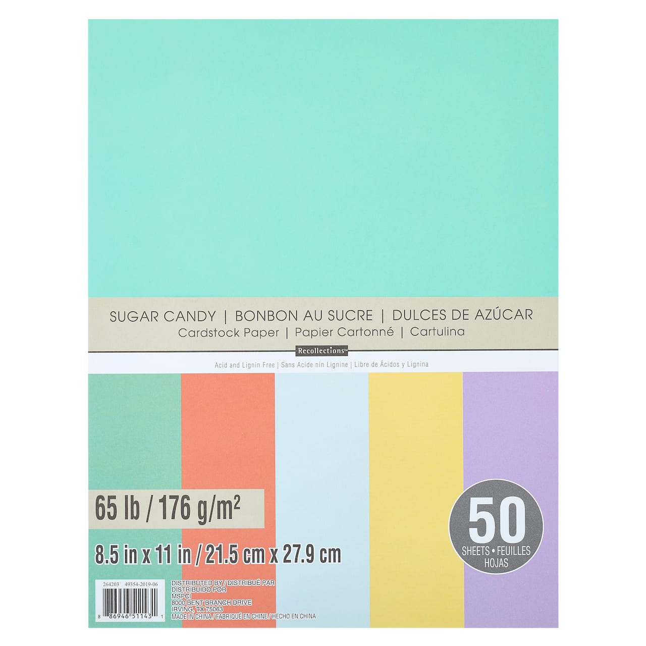 12 Packs: 50ct. (600 total) Sugar Candy 8.5" x 11" Cardstock Paper by Recollections™